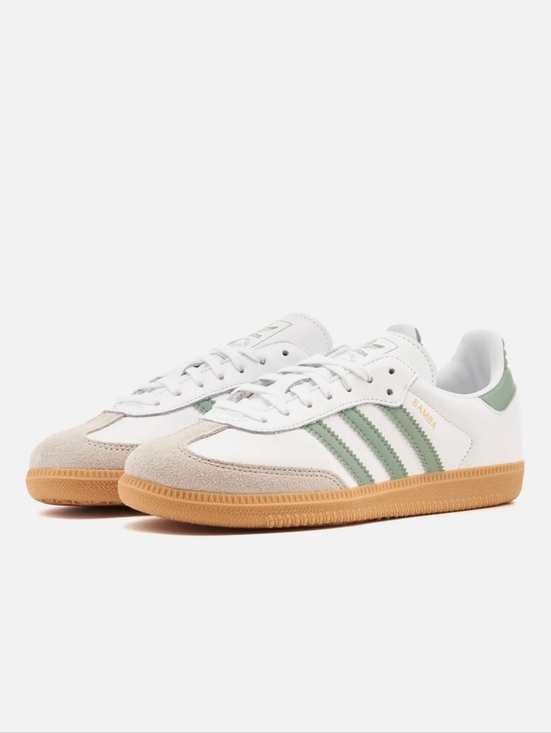 adidas Shoes - Adidas Samba OG J Silver Green/Cloud White Sneaker